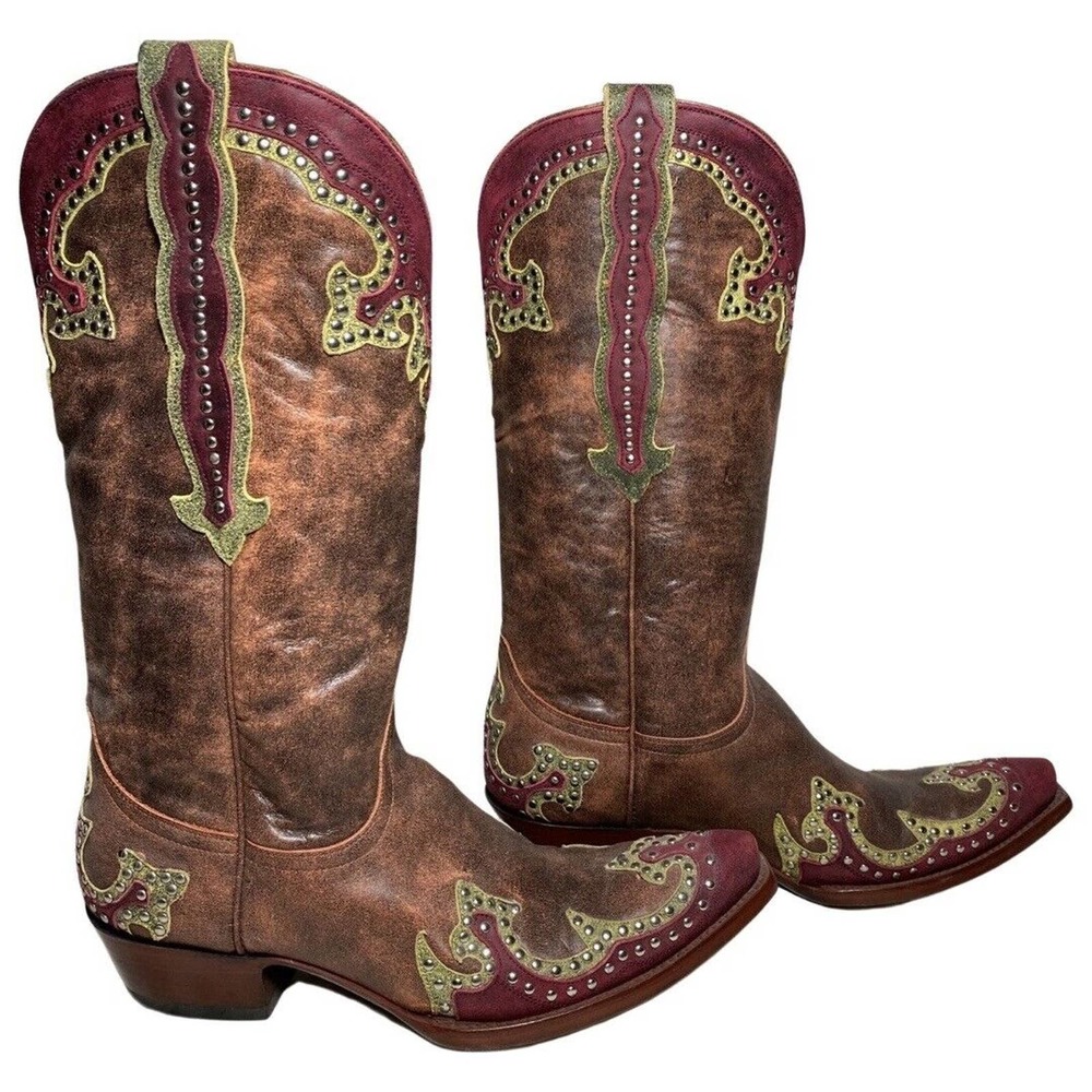 OLD GRINGO TAKA STUDDED 13" COWBOY BOOT SIZE 8 1/2 RARE COLOR reg $699